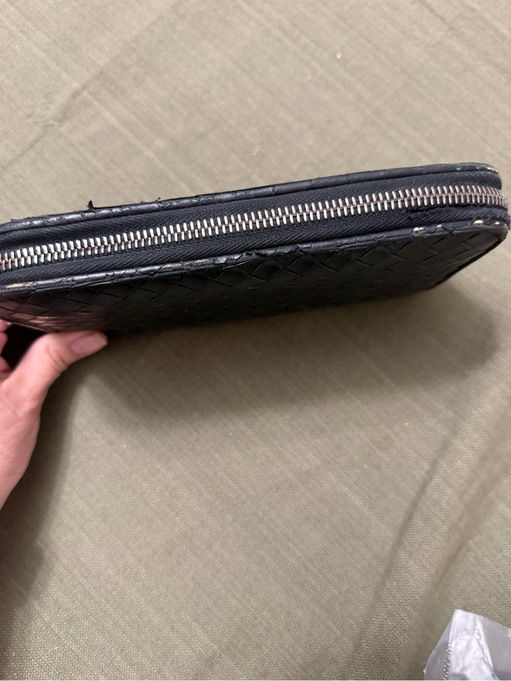 Black Bottega Zip Wallet - - Picture 6 of 8